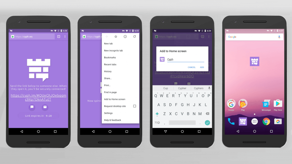 Cyph Android Home Screen Instructions